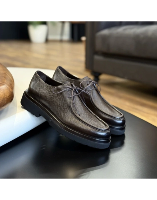 Kahverengi Hakiki Floter Deri Erkek Ayakkabı – Sisley Model Eva Taban