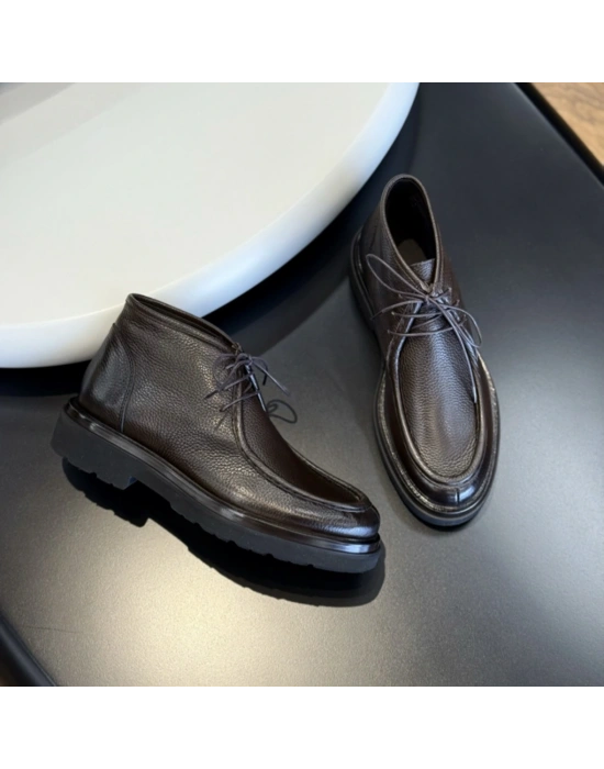 Kahve Floter Deri Erkek Bot – Hafif Eva Taban