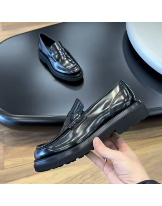 Erkek Siyah Açma Deri Hakiki Deri Loafer – EVA Taban – Nero Model