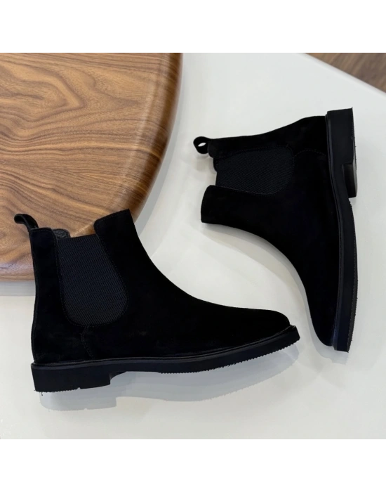 Erkek Siyah Süet Chelsea Bot – Modern Şık Model