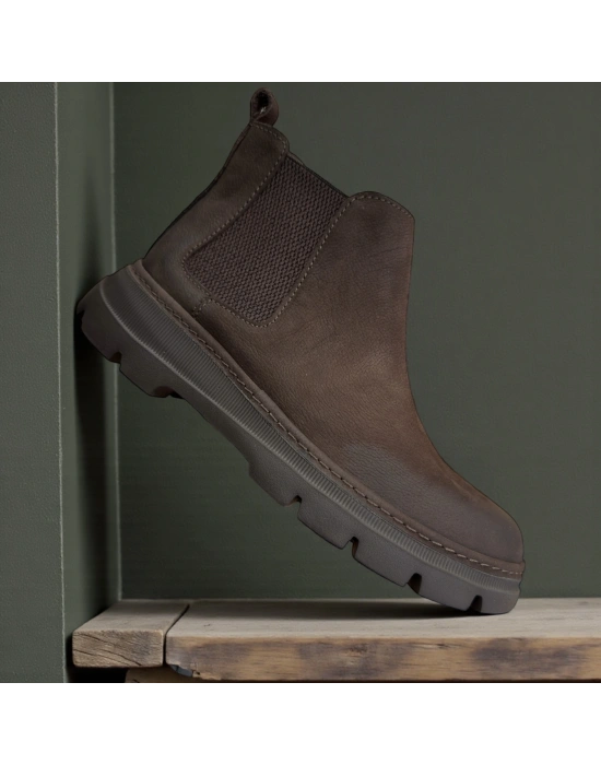 Kahve Nubuk Hakiki Deri EVA Taban Chelsea Bot