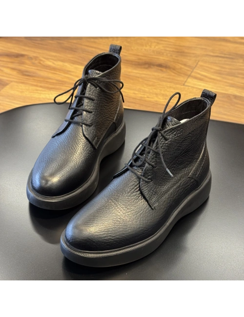 Siyah Hakiki Deri Erkek Bot – EVA Hafif Taban