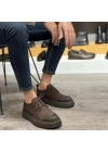 Erkek Kahverengi Nubuk Ayakkabı – Kalın Taban, Rahat Günlük Modern Model