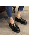 Siyah Açma Deri Erkek Loafer Ayakkabı