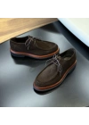 Erkek Koyu Kahverengi Süet El Dikişli Casual Ayakkabı – Leon Model