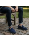 Erkek Lacivert Süet Loafer – Günlük Şık Model
