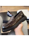 Erkek Kahverengi Kroko Loafer – Kalın Taban