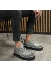 Erkek Gri Kalın Taban Günlük Deri Ayakkabı