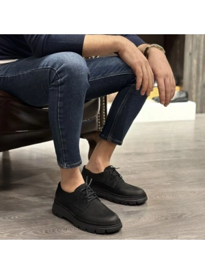 Siyah Nubuk Hakiki Deri Erkek Ayakkabı – Kalın EVA Taban | Occi Shoes