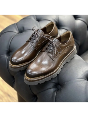 Kahve Hakiki Deri Erkek Ayakkabı – Eva Taban