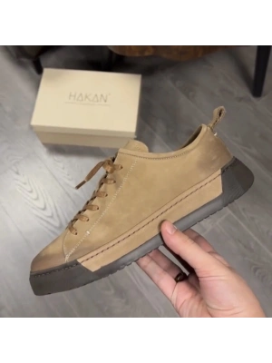 Vizon Nubuk Deri Erkek Sneaker – Eva Taban