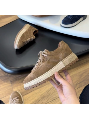 Tütün Hakiki Süet Deri Erkek Spor Ayakkabı