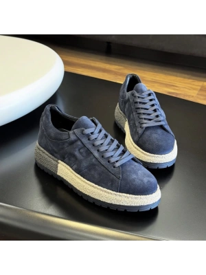 Hakiki Deri Lacivert Süet Erkek Spor Ayakkabı