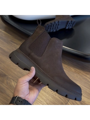 Kahve Nubuk Hakiki Deri EVA Taban Chelsea Bot