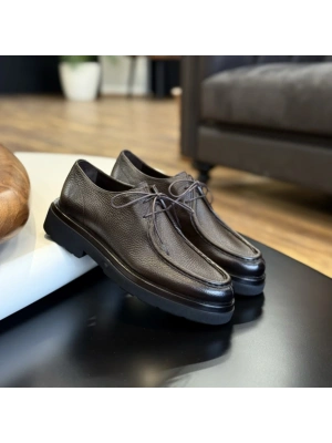 Kahverengi Hakiki Floter Deri Erkek Ayakkabı – Sisley Model Eva Taban