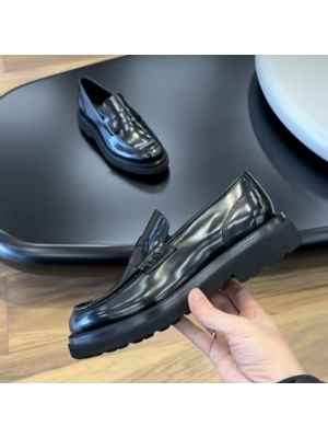 Erkek Siyah Açma Deri Hakiki Deri Loafer – EVA Taban – Nero Model