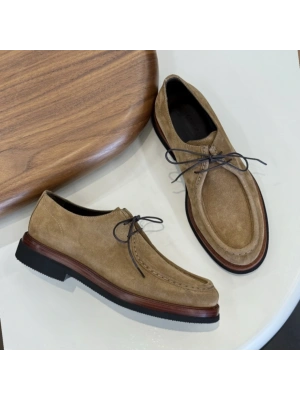 Erkek Taba Süet El Dikişli Casual Ayakkabı – Leon Model