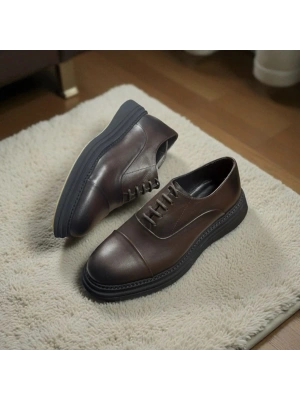 Erkek Kahverengi Deri Comfort Taban Klasik Ayakkabı