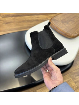 Erkek Siyah Süet Chelsea Bot – Modern Şık Model