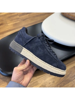 Lacivert Süet Deri Erkek Spor Ayakkabı –