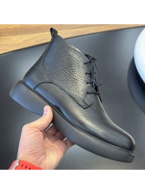 Siyah Hakiki Deri Erkek Bot – EVA Hafif Taban