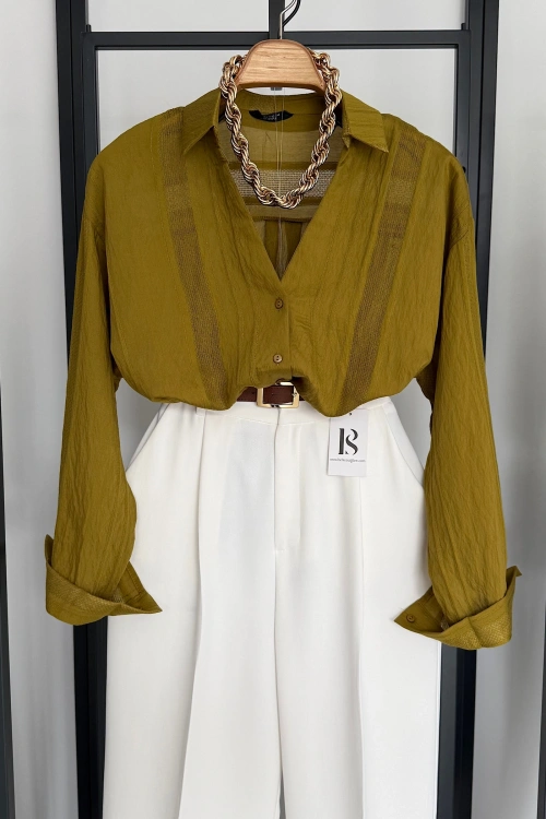 Transparan Gömlek Olive