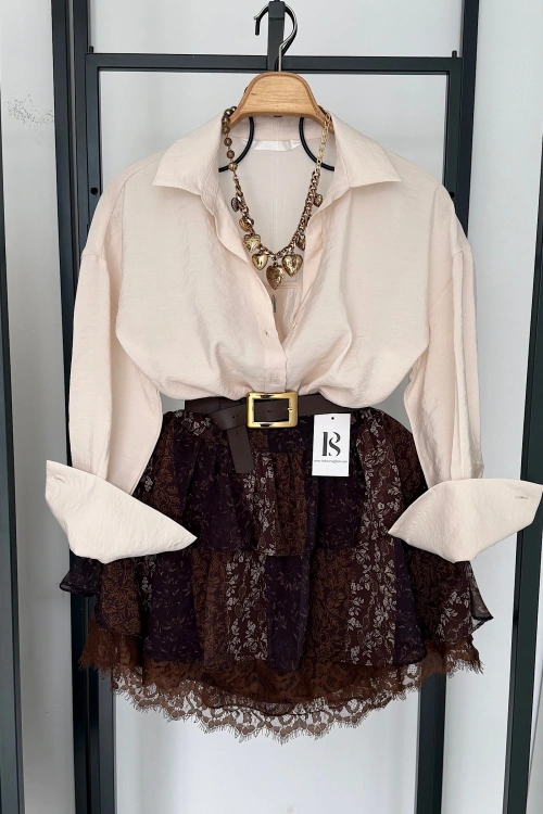 Basic Modal Gömlek Krem