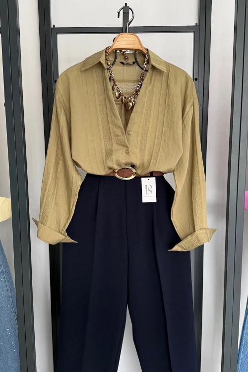 Transparan Gömlek Haki