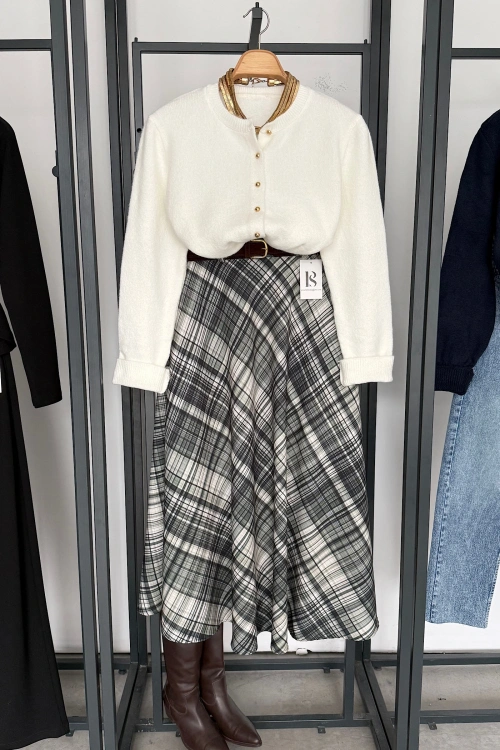 Basic Triko Hırka Ekru