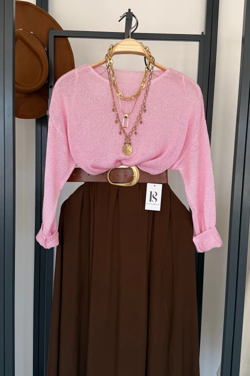 Basic Triko Kazak Pembe
