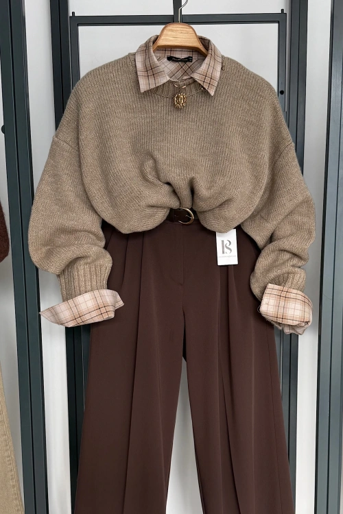 Basic Triko Kazak Vizon