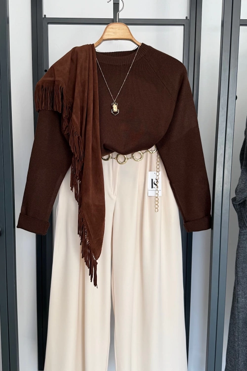 Basic Uzun Kollu Kazak Acı Kahve