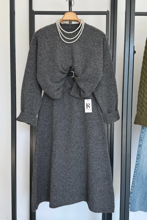 Bisiklet Yaka Çan Etekli Takım Antrasit