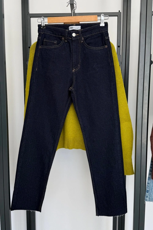 Boyfit Kesik Jean Rins Yıkama