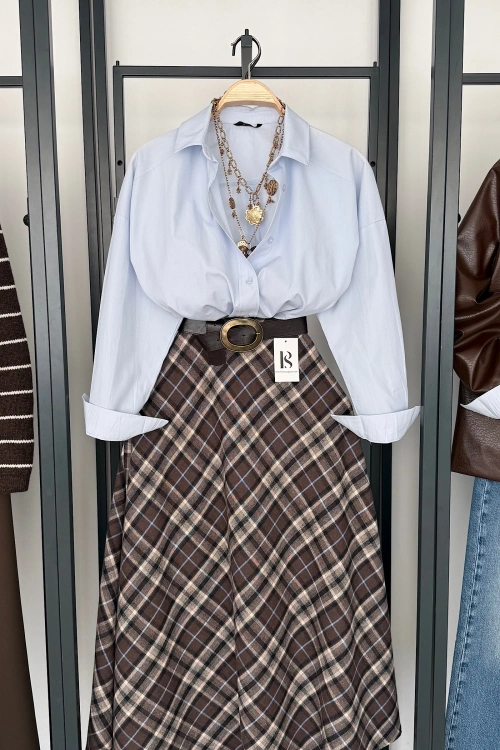 Bs Oversize Poplin Gömlek Bebe Mavi