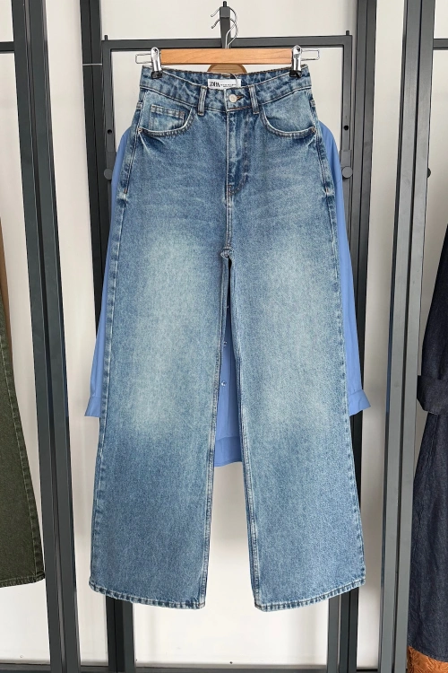 Bs Wide Leg Jean Açık Mavi