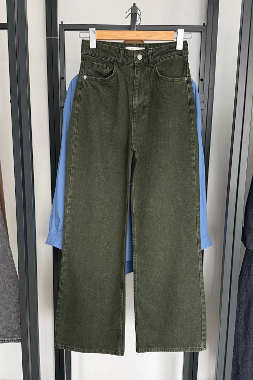 Bs Wide Leg Jean Yeşil