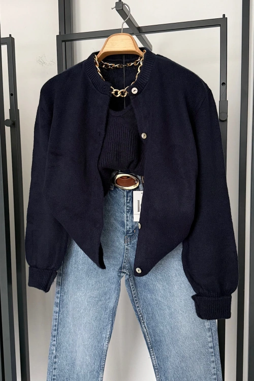 Hırka Atlet İkili Takım Lacivert