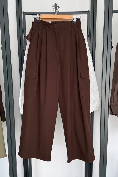 Kargo Cepli Pantolon Kahverengi