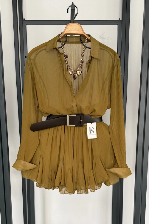 Kemer Detaylı Elbise Yeşil