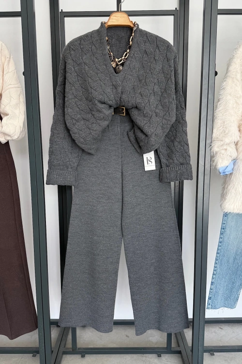 Oval Yaka Kazak Antrasit