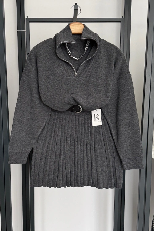 Polo Yaka Etekli Takım Antrasit