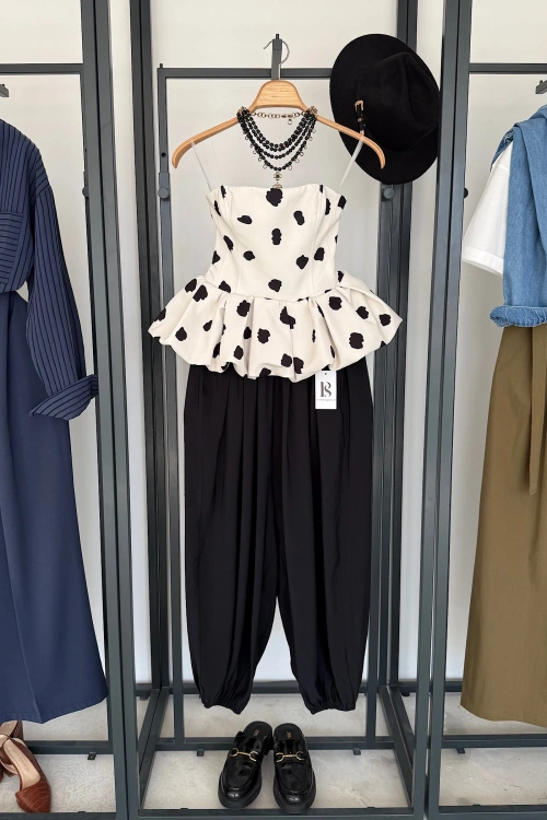 Puantiyeli Bluz Krem (ÖN SİPARİŞ)