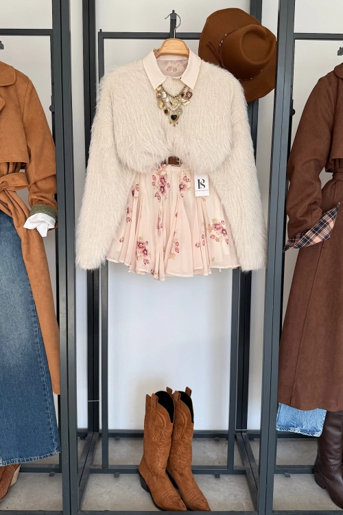 Sakallı Basic Kazak Krem