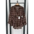 Eteği Katlı Ekose Gömlek Takım Kahverengi
