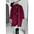 Bisiklet Yaka Elbise Oversize Hırka Takım Bordo