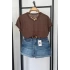 Bs Collection Bisiklet Yaka T-Shirt Kahverengi