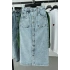 Button Detail Pocket Denim Skirt