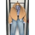 Dik Yaka Kaşe Bomber Ceket Camel