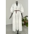 Fistolu Astarlı Elbise Beyaz